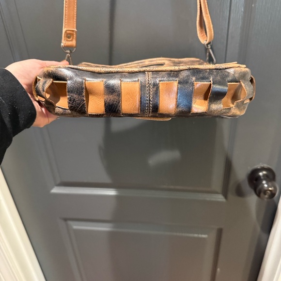 Bed Stu Keiki Brown and Tan Checkered Crossbody Bag - Picture 10 of 11